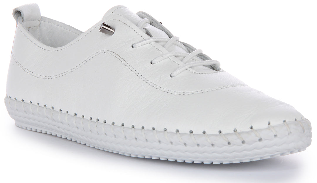 Lexi 2 Leather Plimsoll In White
