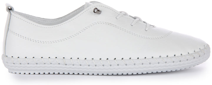 Lexi 2 Leather Plimsoll In White