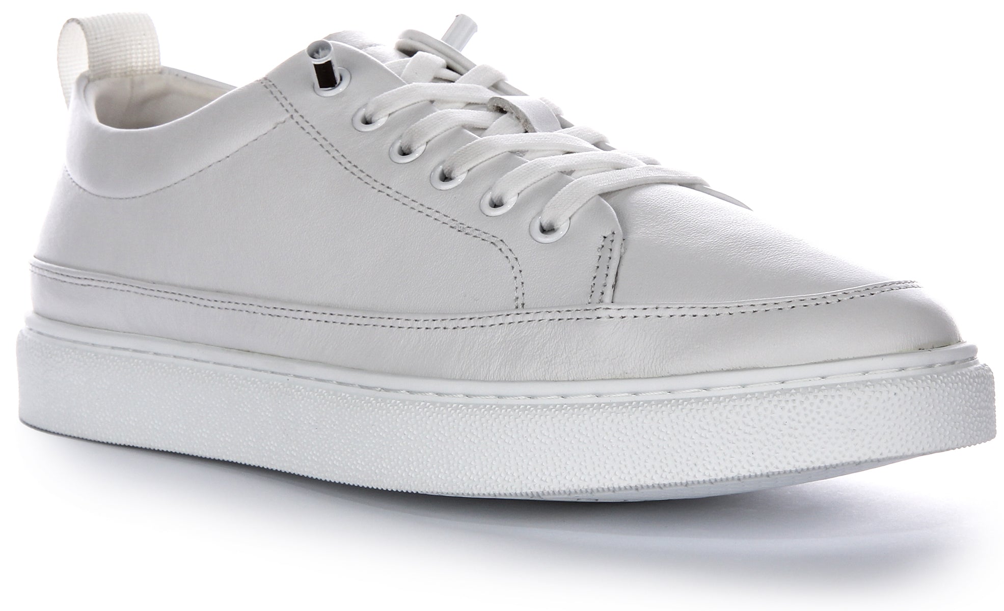 Mens white leather casual sneakers best sale