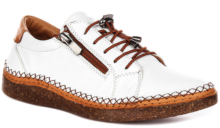 Kenzie Zip Up Shoes In White