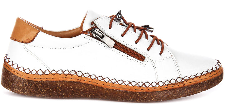 Kenzie Zip Up Shoes In White