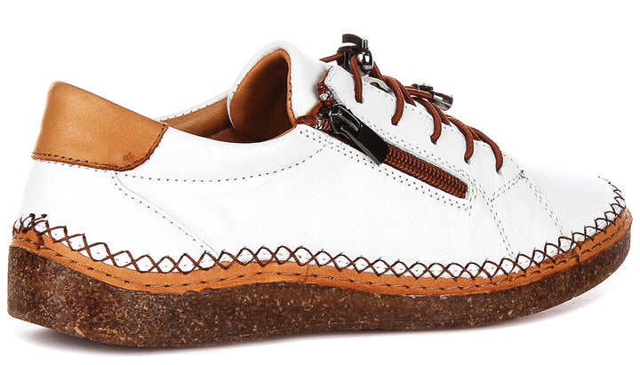 Kenzie Zip Up Shoes In White