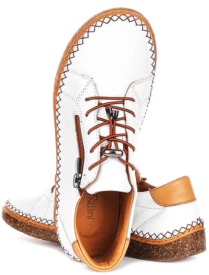 Kenzie Zip Up Shoes In White