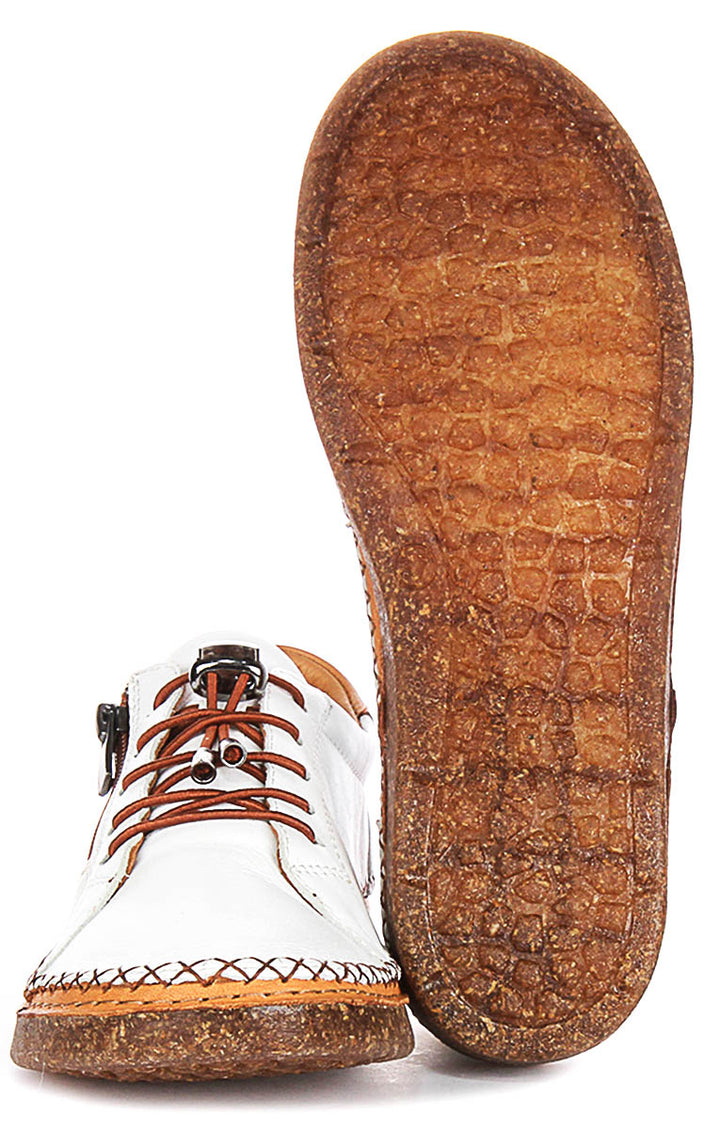 Kenzie Zip Up Shoes In White