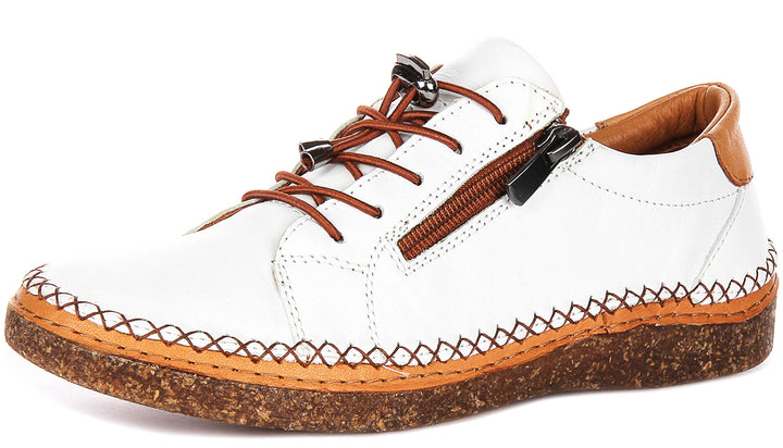 Kenzie Zip Up Shoes In White