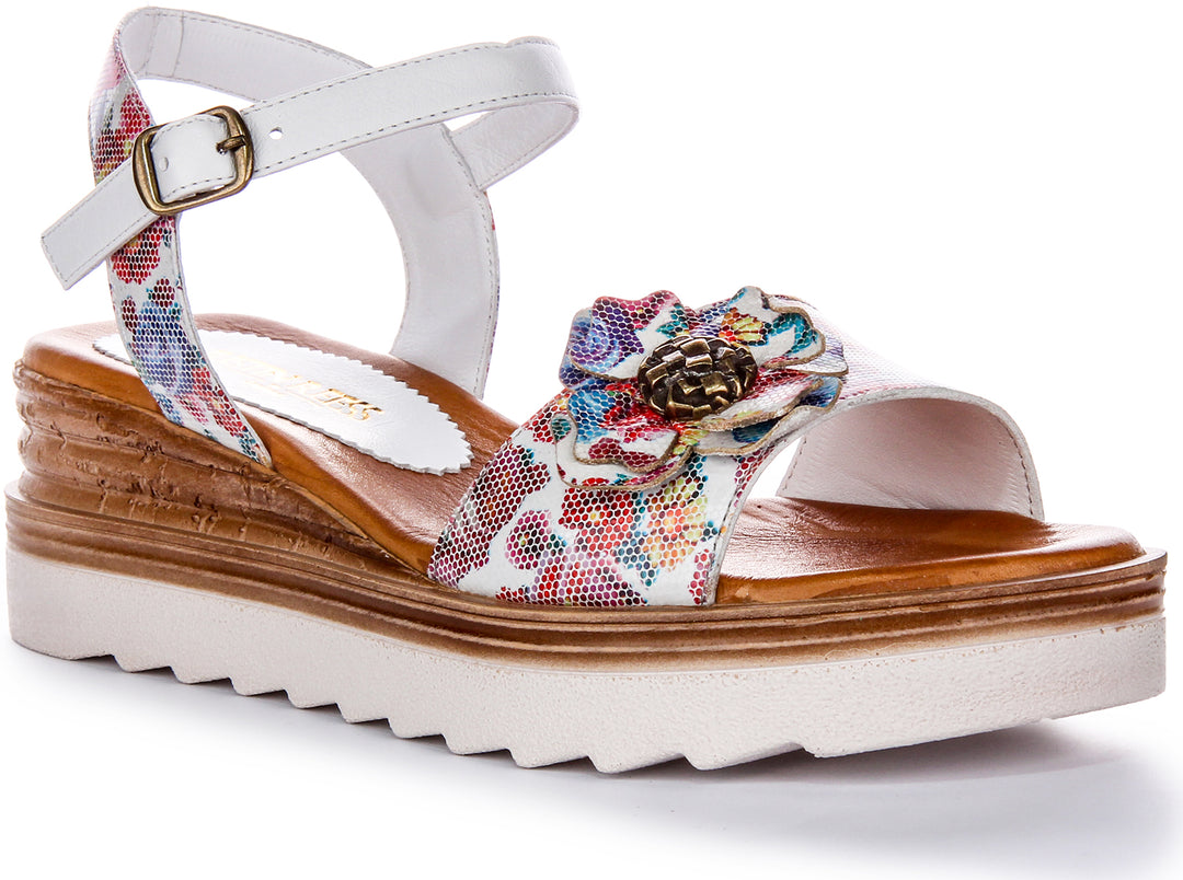 Tania Sandals In White Multi