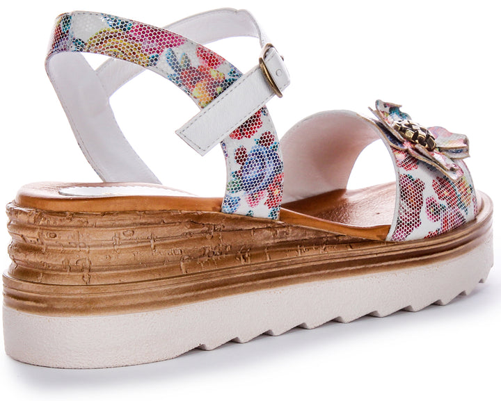 Tania Sandals In White Multi