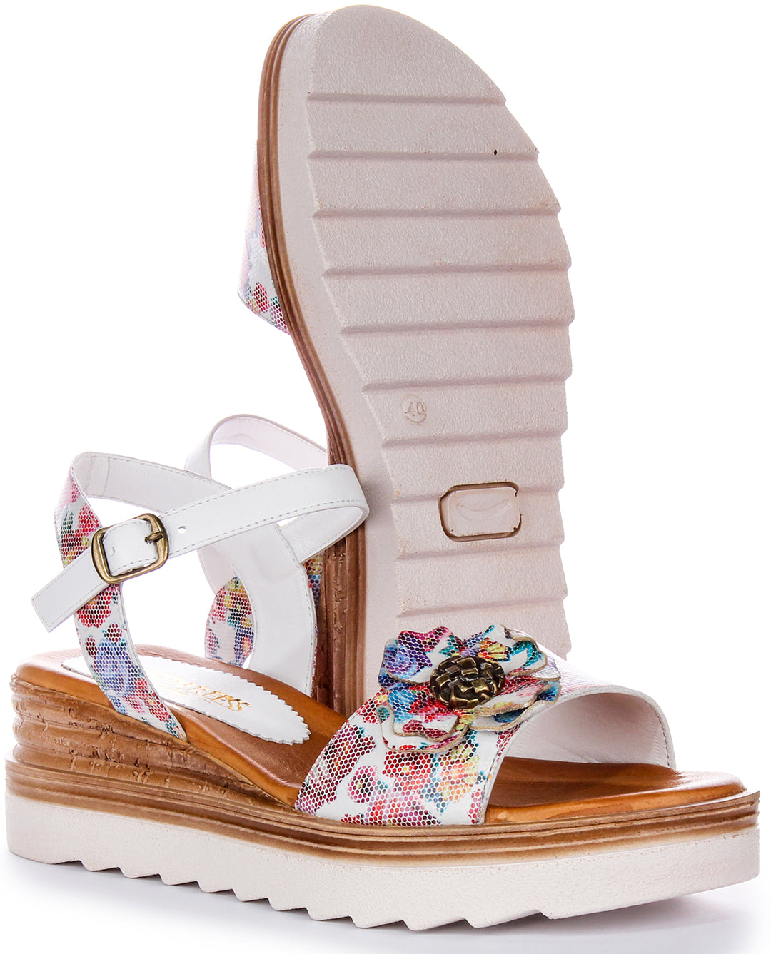 Tania Sandals In White Multi