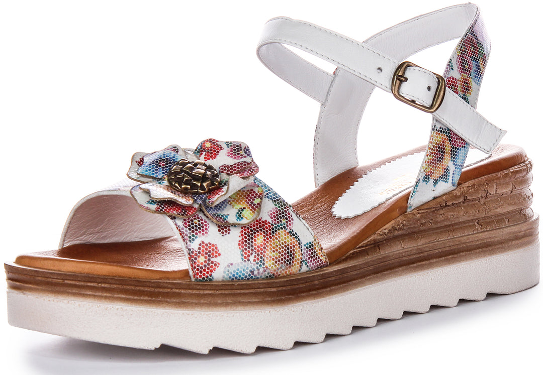 Tania Sandals In White Multi