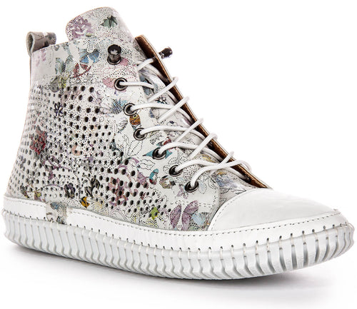 Nexa Hi Trainers In White Floral