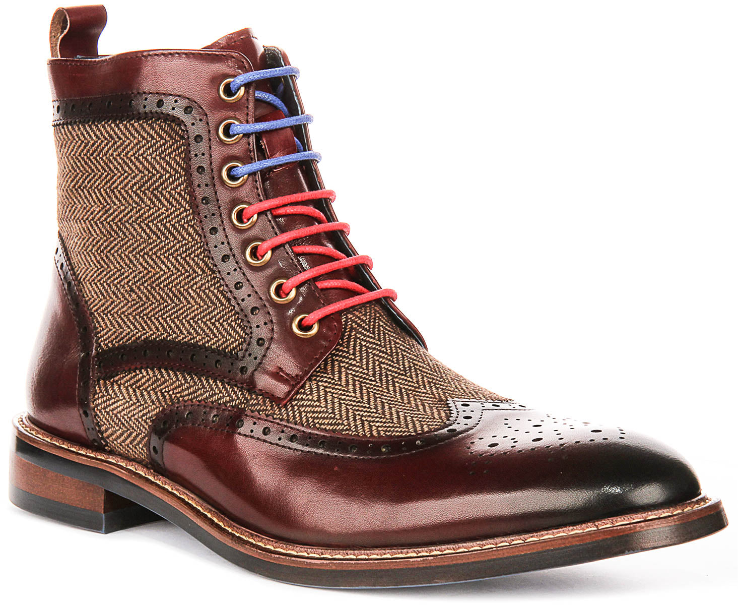 Hi Kennedy Wine | Men’s Leather Tweed Ankle Boots – Justin Reess