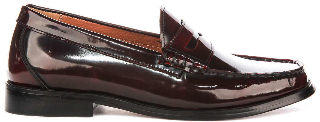 Joseph Loafer In Wine High Shine