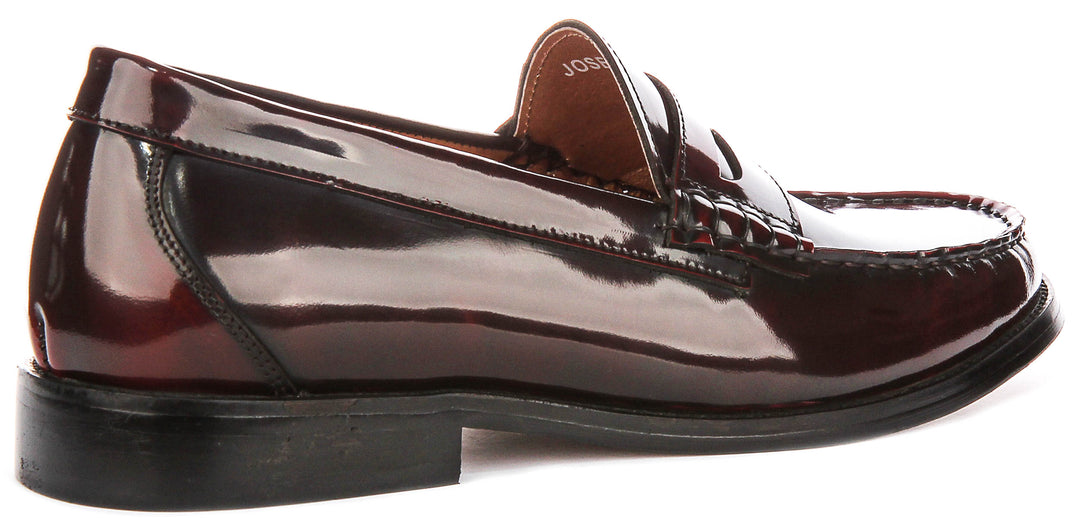 Joseph Loafer In Wine High Shine