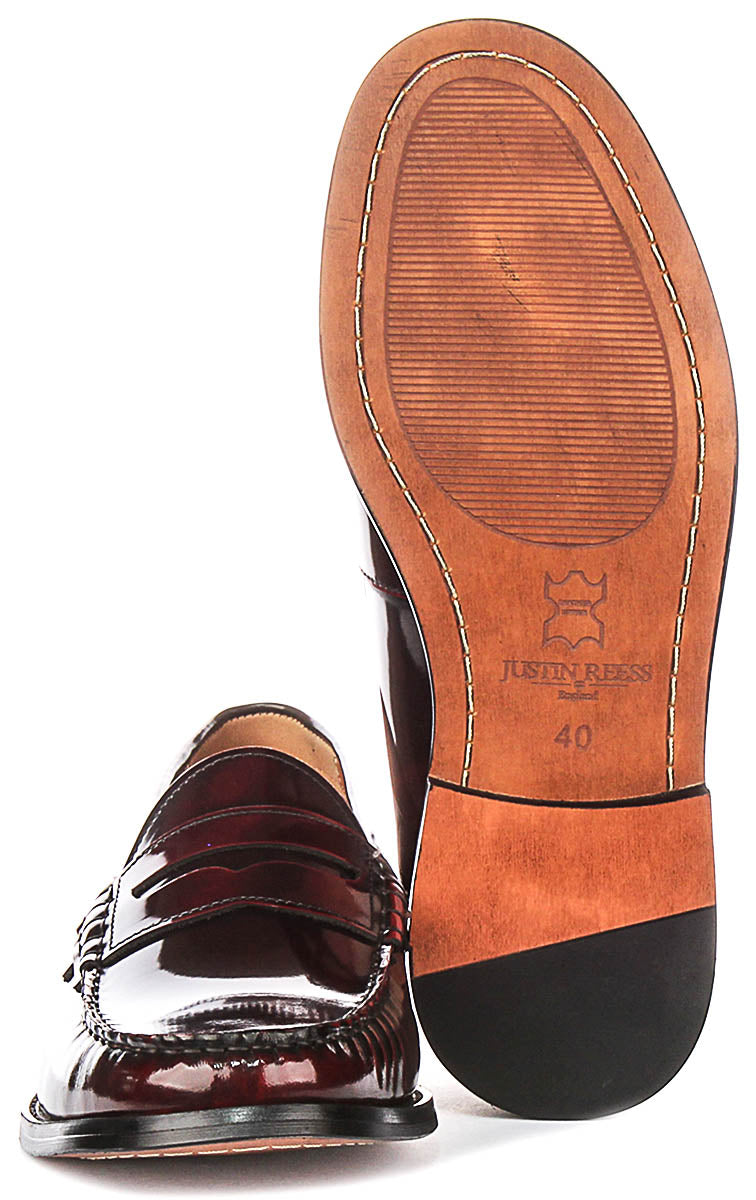 Joseph Loafer In Wine High Shine