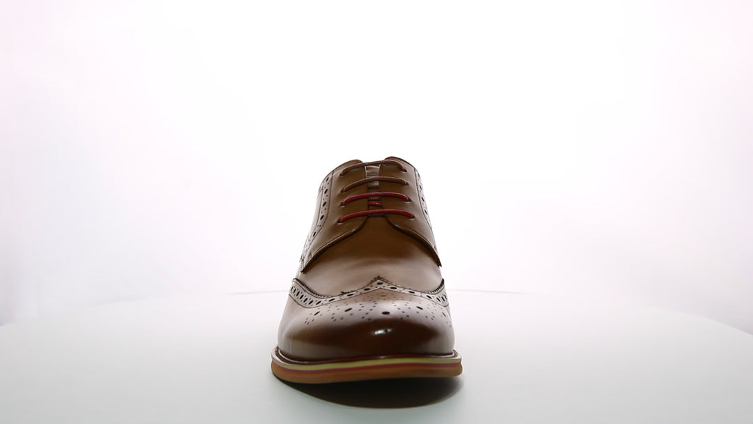 Dover Leather Lace Up Brogue Shoe In Brown