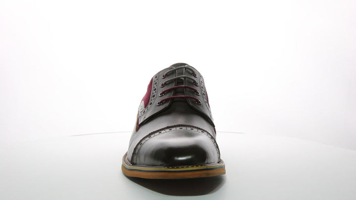 Dennis Two Tone Leather Lace Up Shoe In Grey