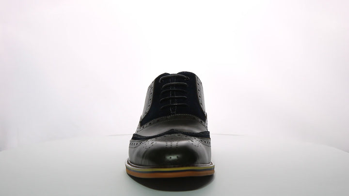 Fred Two Tone Leather Lace Up Shoe In Grey