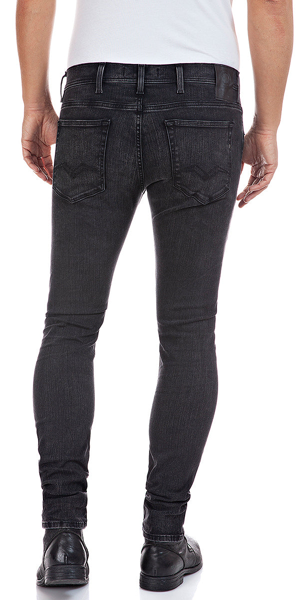 Replay Mens Jeans Replay Anbass Hyperflex Jeans In Black For Men