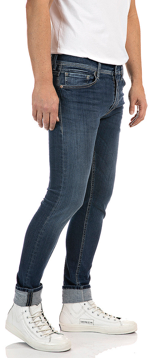Replay Anbass Hyperflex Jeans In Mid Blue For Men