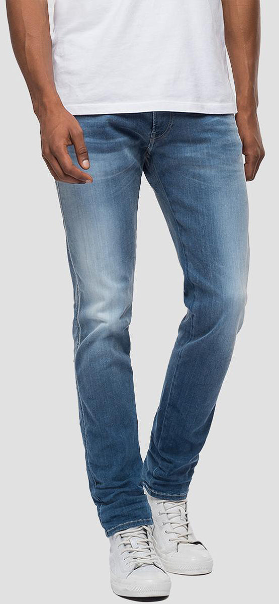 Replay Mens Jeans Replay Anbass Hyperflex Jeans In Blue For Men
