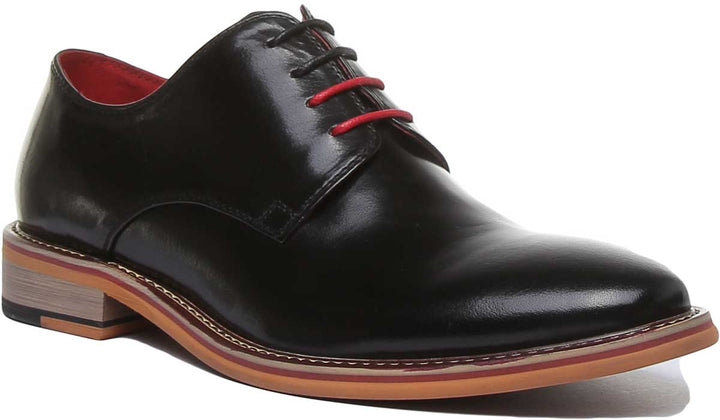 JUSTINREESS ENGLAND Mens Shoes Alfred Lace Up Leather Derby Shoe In Black