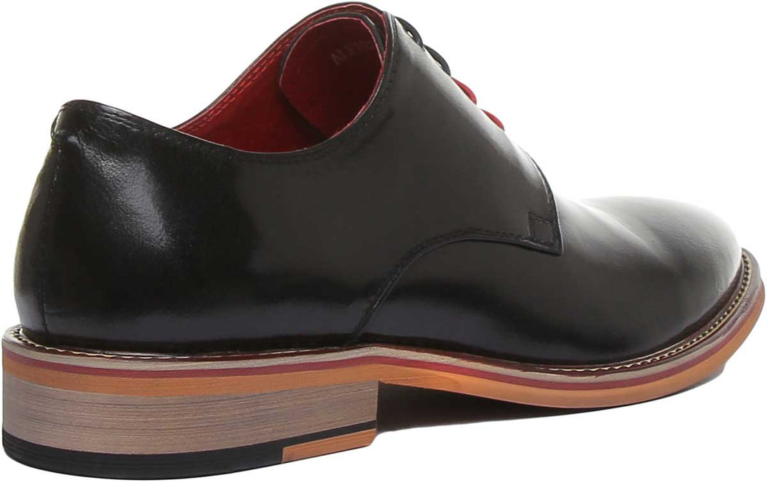 JUSTINREESS ENGLAND Mens Shoes Alfred Lace Up Leather Derby Shoe In Black