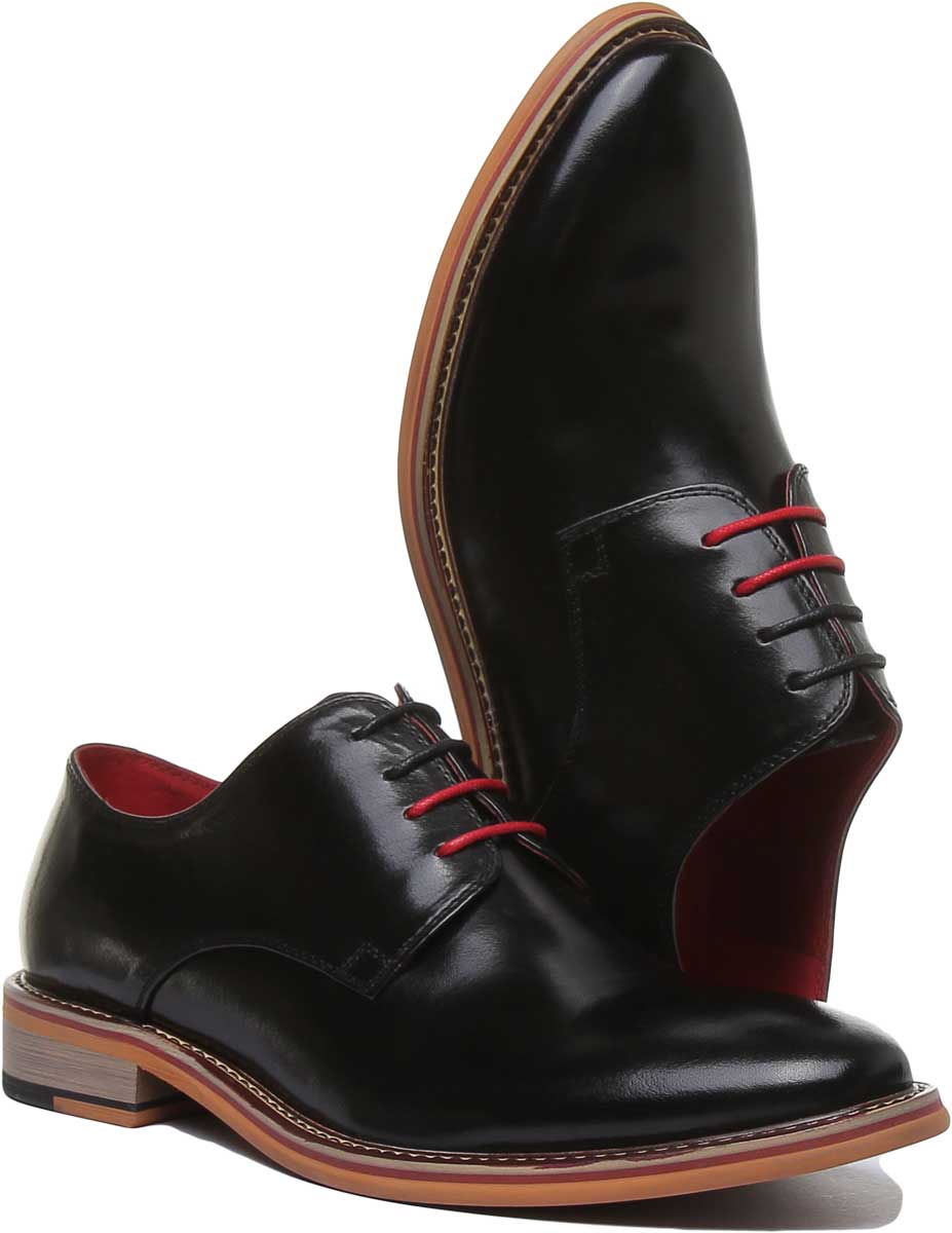 JUSTINREESS ENGLAND Mens Shoes Alfred Lace Up Leather Derby Shoe In Black