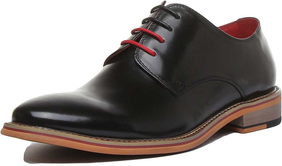 JUSTINREESS ENGLAND Mens Shoes Alfred Lace Up Leather Derby Shoe In Black