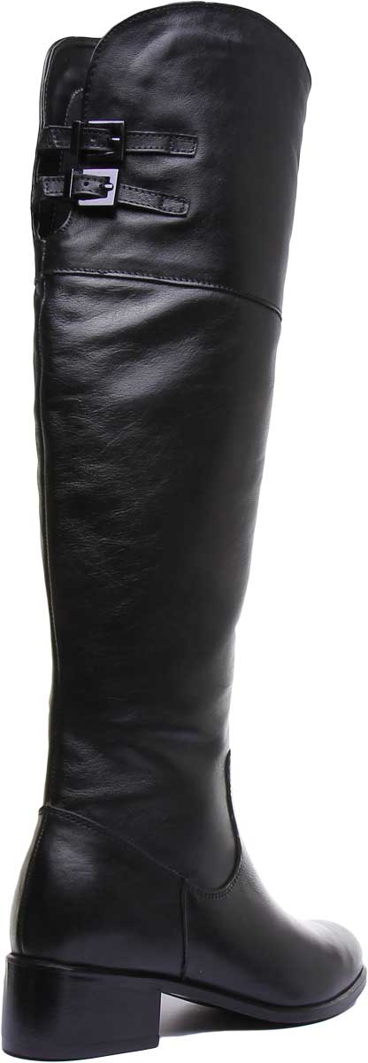 JUSTINREESS ENGLAND Womens Knee High Boot Francesca Over The Knee Leather Boot In Black