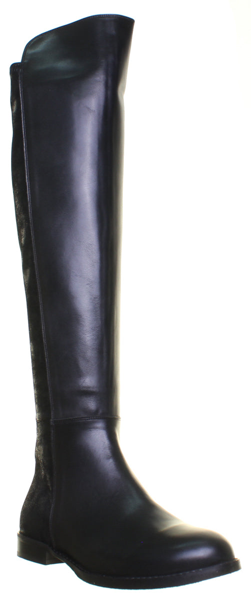 JUSTINREESS ENGLAND Womens Knee High Boot Alma Leather Knee High Riding Boot In Black