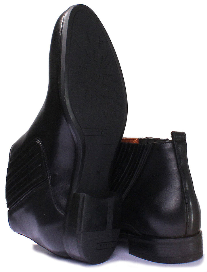 JUSTINREESS ENGLAND Womens Ankle Boots 1300 Leather Chelsea Boot In Black