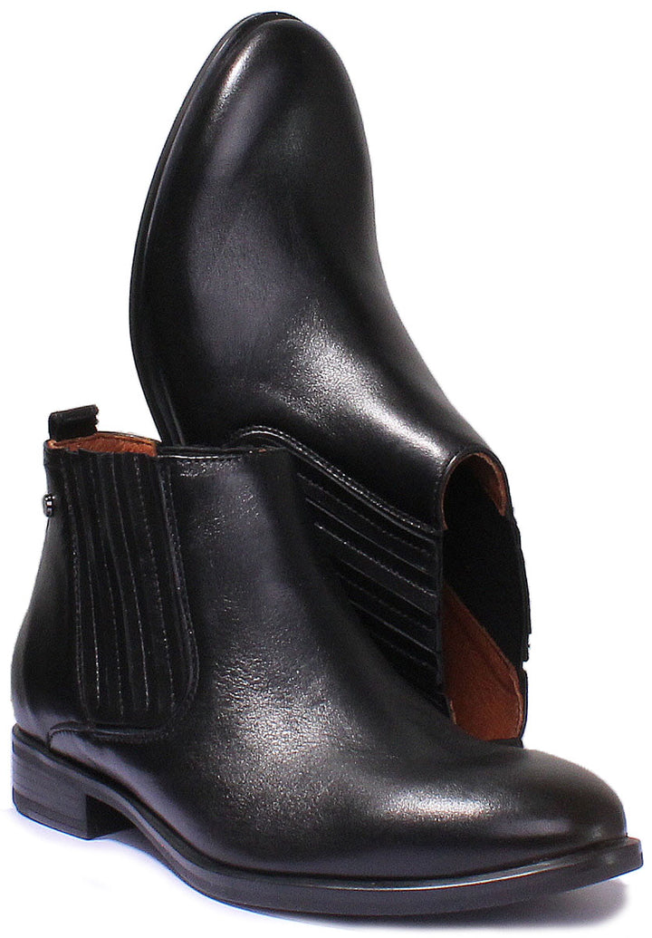 JUSTINREESS ENGLAND Womens Ankle Boots 1300 Leather Chelsea Boot In Black