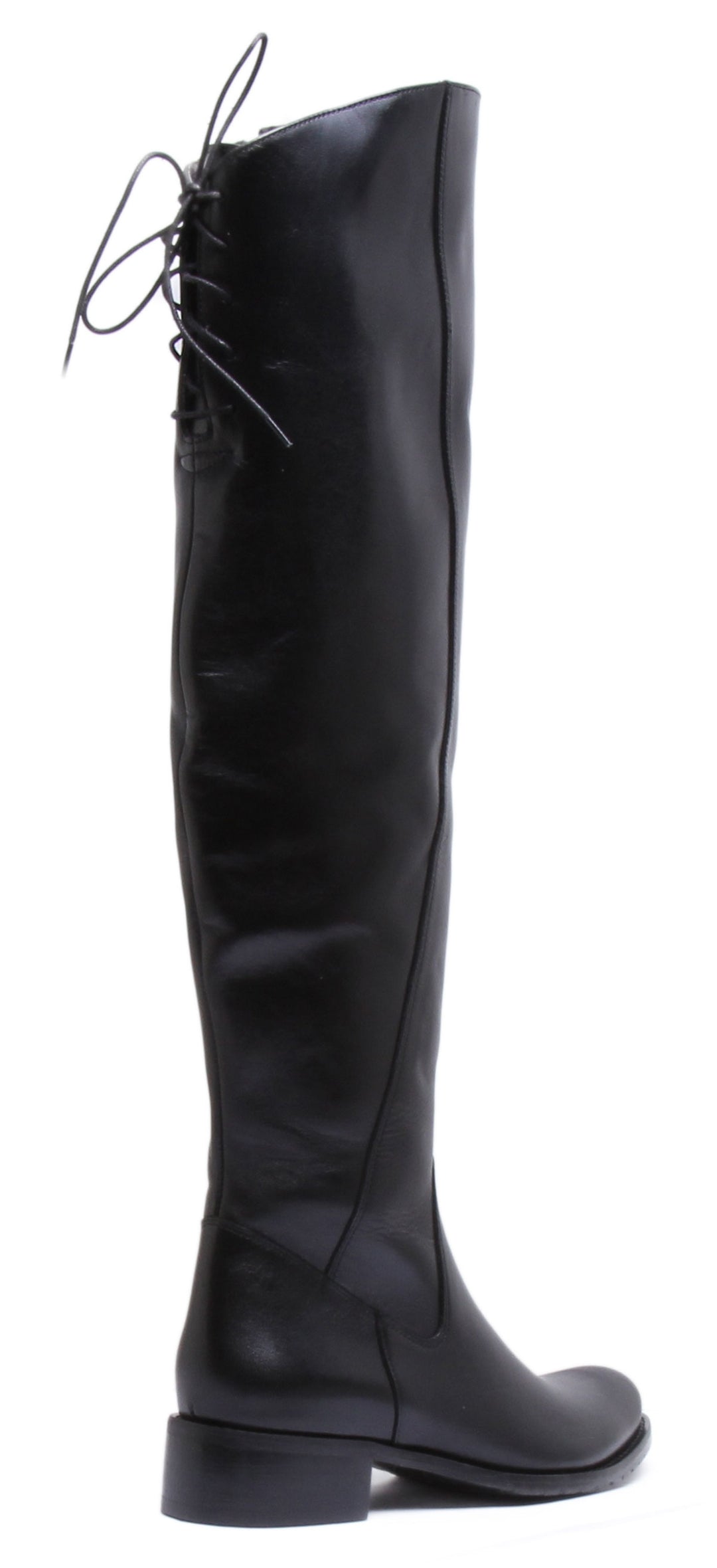 JUSTINREESS ENGLAND Womens Knee High Boot Zara Long Leather Riding Boot In Black