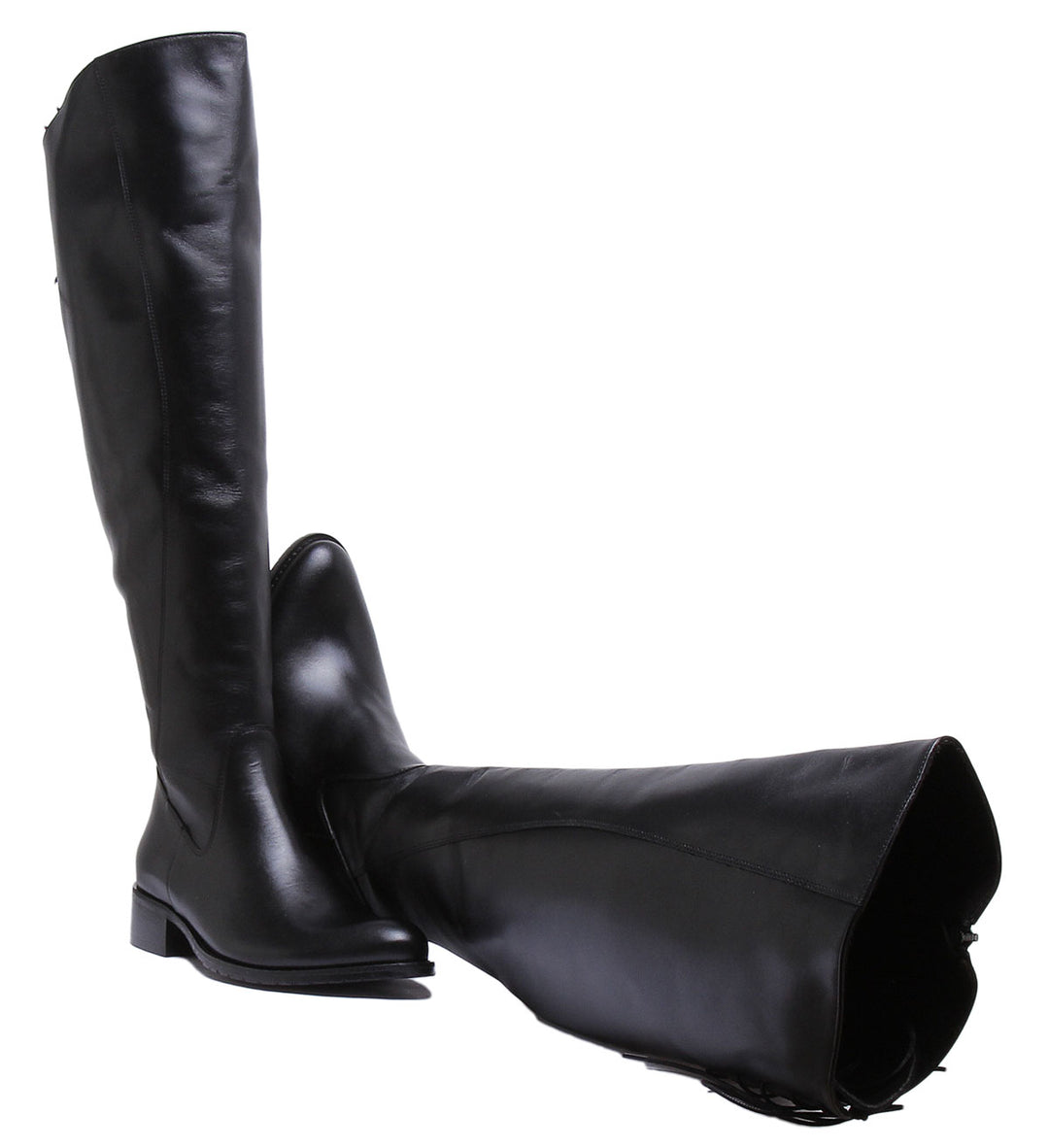 JUSTINREESS ENGLAND Womens Knee High Boot Zara Long Leather Riding Boot In Black