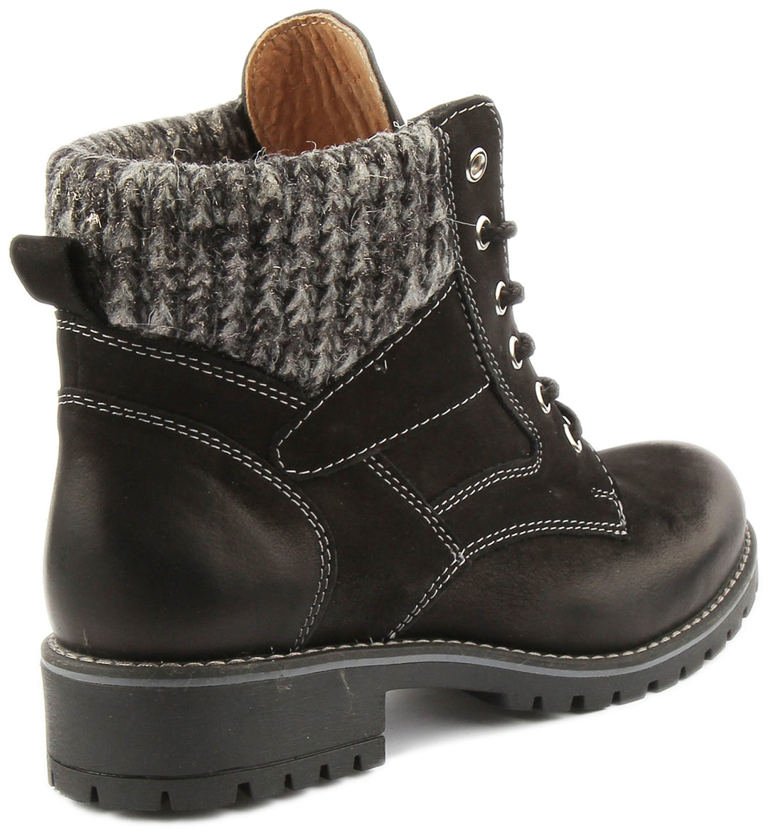 JUSTINREESS ENGLAND Womens Ankle Boots Sophia Warm Hiker Boot In Black