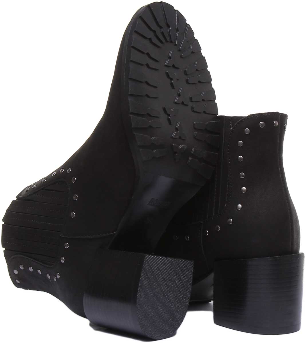 JUSTINREESS ENGLAND Womens Ankle Boots Hero Studded Chelsea Boot In Black