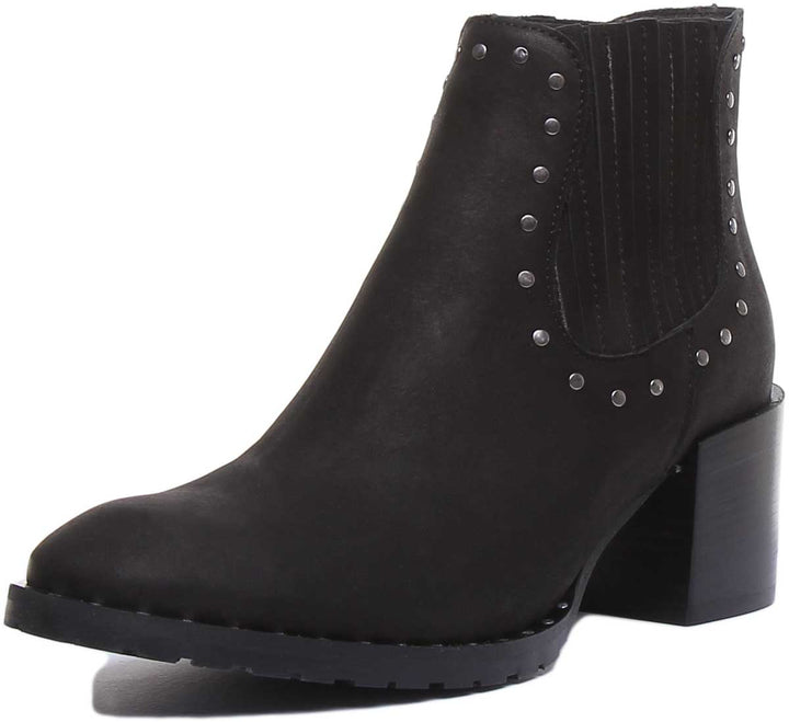 JUSTINREESS ENGLAND Womens Ankle Boots Hero Studded Chelsea Boot In Black