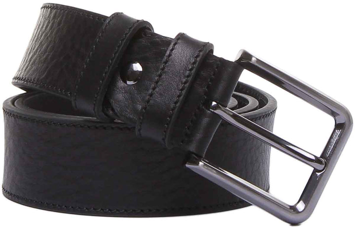 JUSTINREESS ENGLAND Mens Belts Neo Soft Leather Belt In Black