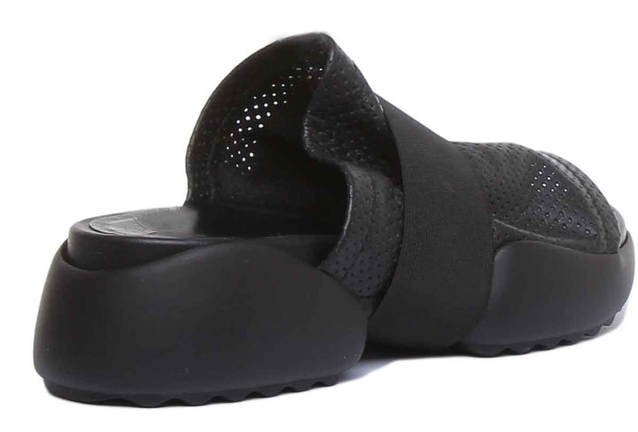 JUSTINREESS ENGLAND Womens Platform Poppy Perforated Sandal With Band In Black