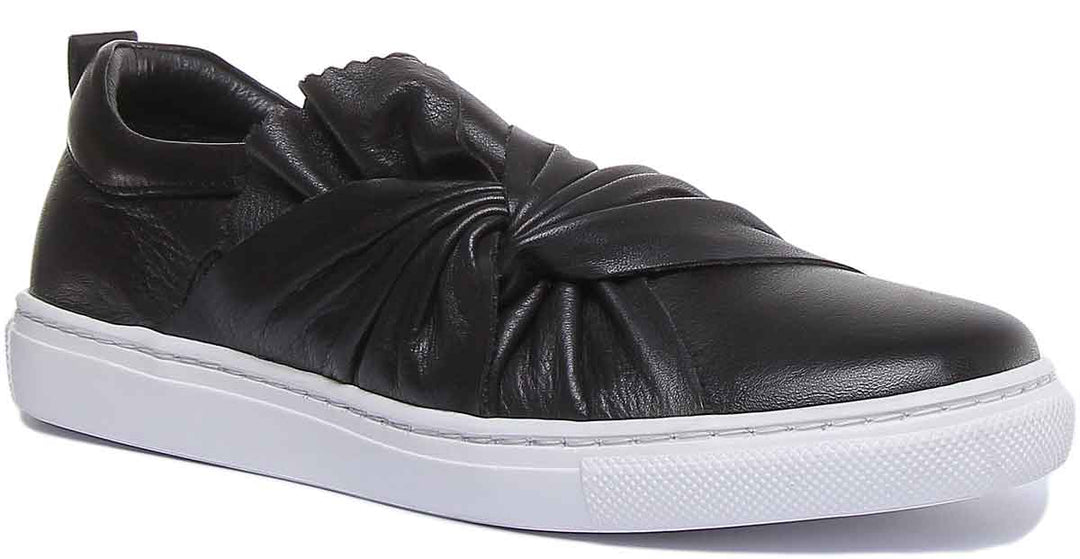 JUSTINREESS ENGLAND Womens Casual Shoes Lauren Side Bow Slip On Shoe In Black