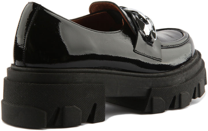 Justinreess England Shoes Myra Chunky Buckle Loafer In Black