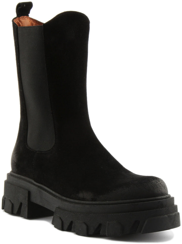 Justinreess England Shoes Macy Tall Chelsea Boot In Black