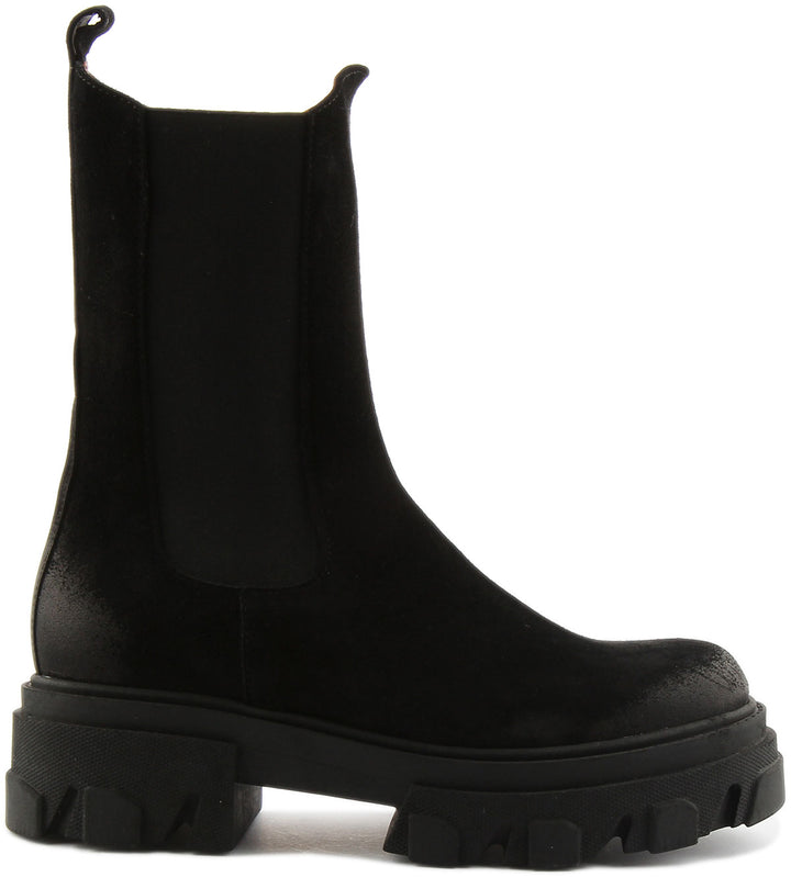 Justinreess England Shoes Macy Tall Chelsea Boot In Black