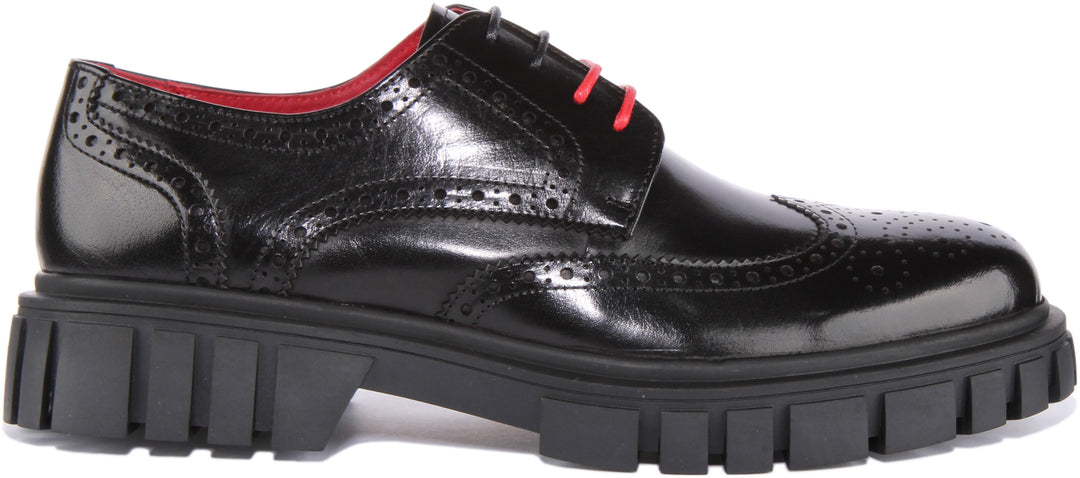 Justinreess England Shoes Fernando Chunky Brogue In Black