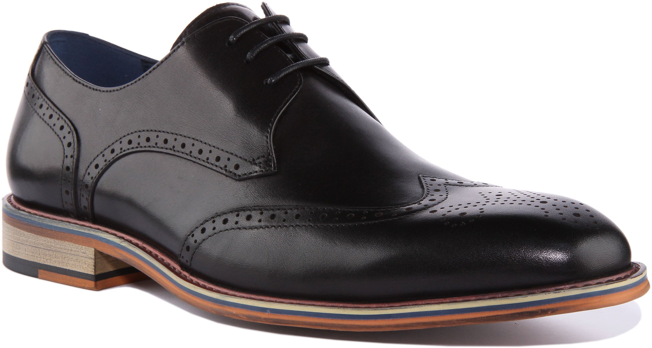 Black and blue sales brogues