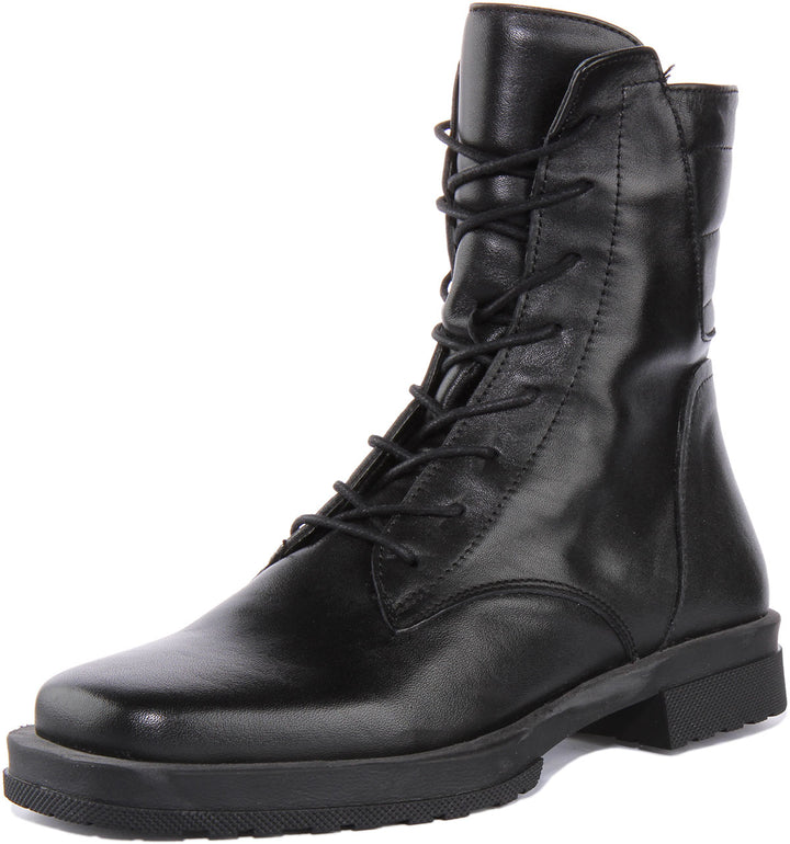 Justinreess England Womens Ankle Boots Quinn Square Toe Ankle Boots In Black