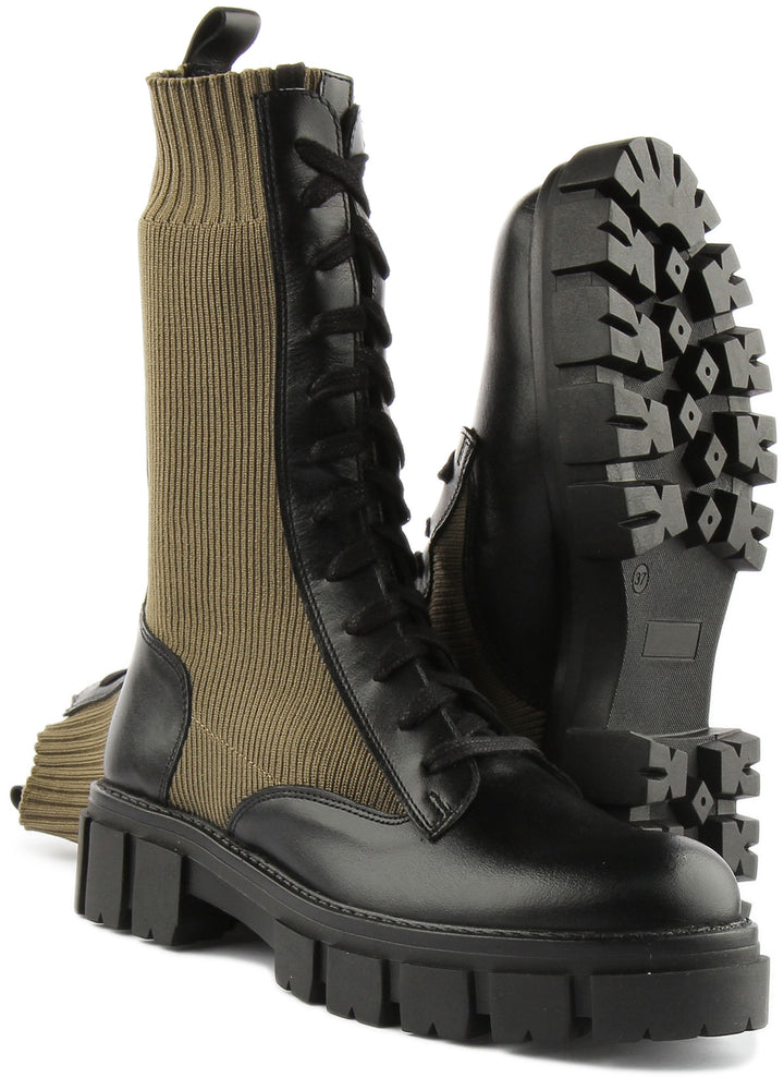 Justinreess England Ankle Boots Celestia Lace up Ankle Boots In Black Olive