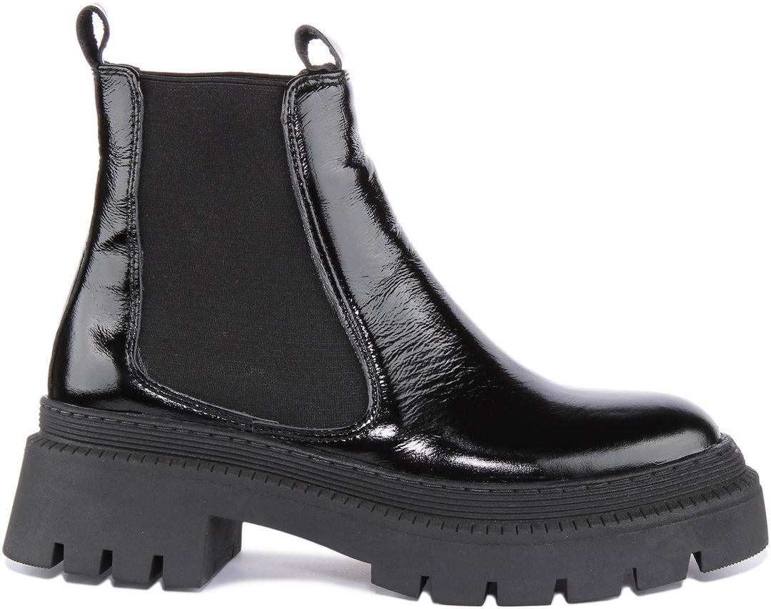 Justinreess England Ankle Boots Gabriella Ankle Boots In Black Patent