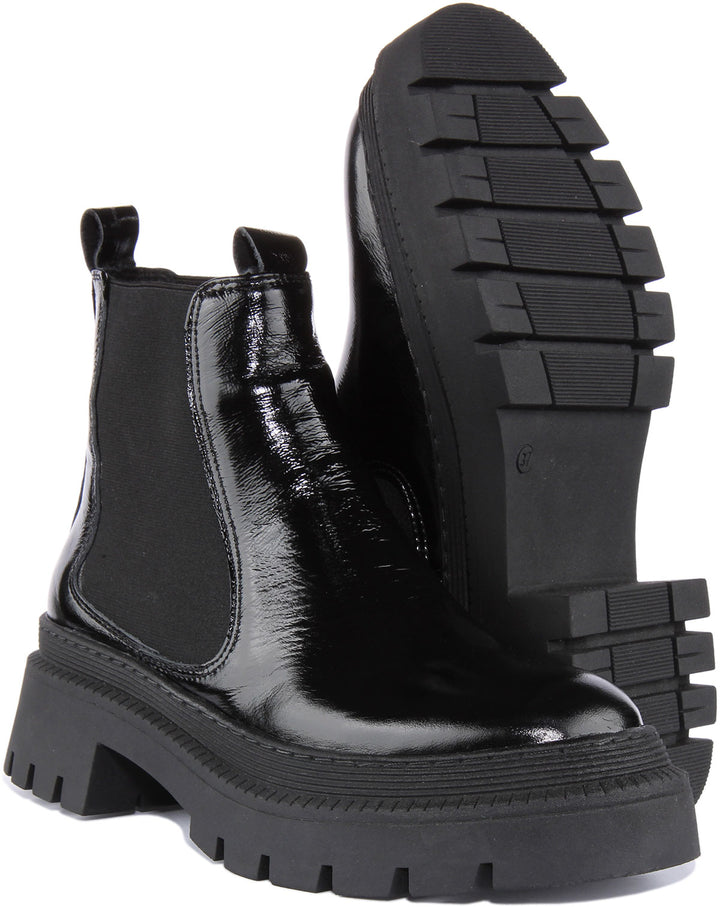 Justinreess England Ankle Boots Gabriella Ankle Boots In Black Patent