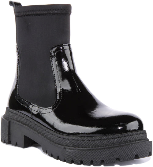 Claudia Ankle Boots In Black Patent